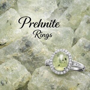 Elegant Silver Prehnite Ring
